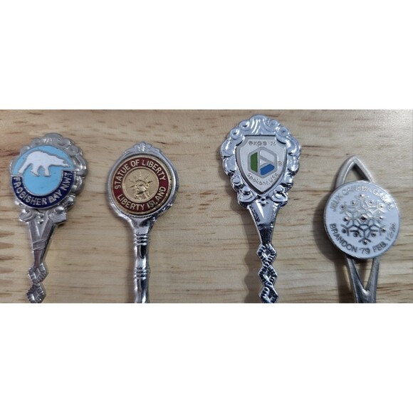 Lot of 21 Vtg Quality Souvenir Spoons Silver Plate Mixed Metals Enamel Charms - Picture 14 of 16